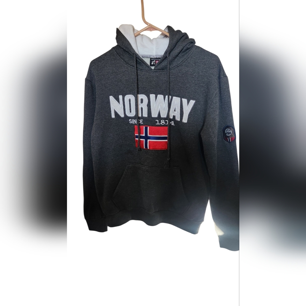 Scandinavian Explorer Gray Norway Hoodie- Size S- Unisex